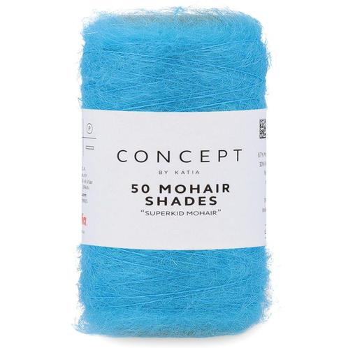 Katia Concept 50 Mohair Shades - 26 turquoise - Mohair Gar, Hobby en Vrije tijd, Breien en Haken, Ophalen of Verzenden
