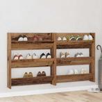 vidaXL Wand Schoenenkasten met plank 2 pcs Oud hout Bewerkt, Verzenden, Nieuw
