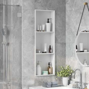 vidaXL Douche Niche Wit 90 x 30 x 9.5 cm Roestvrij staal beschikbaar voor biedingen