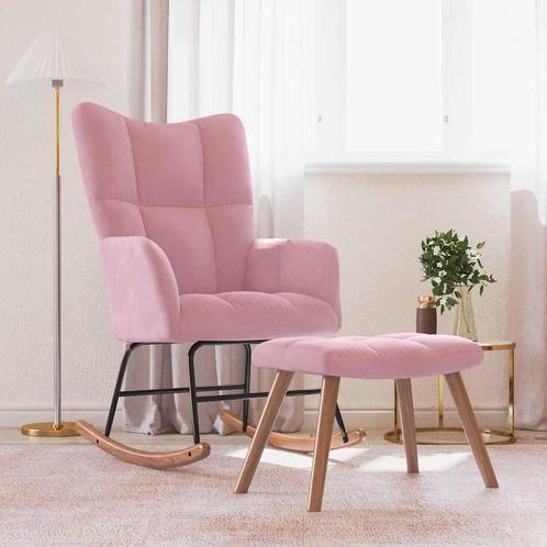 vidaXL Schommelstoel met voetenbank fluweel roze, Kinderen en Baby's, Speelgoed | Buiten | Speeltoestellen, Nieuw, Verzenden