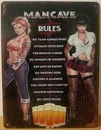 Mancave rules reclamebord, Verzamelen, Merken en Reclamevoorwerpen, Verzenden, Nieuw