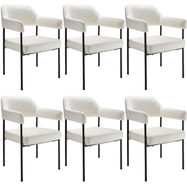 Eetkamerstoel Doé, gestoffeerd, stalen poten - Geweven stof, Huis en Inrichting, Stoelen, Verzenden