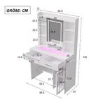 Kaptafel met LED Spiegel, Lades en USB-Oplaadpoort, Verzenden, Nieuw