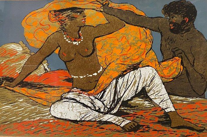 Salvatore Fiume (1915-1997) - Odalisca, Antiek en Kunst, Kunst | Schilderijen | Modern