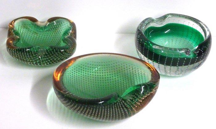 Leerdam - A.D. Copier - Asbak - Spijkerglas - Drie, Antiek en Kunst, Kunst | Designobjecten