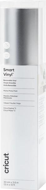 Cricut Smart Vinyl Verwijderbaar 33x366cm – Zilver, Mat (1, Hobby en Vrije tijd, Ophalen of Verzenden, Nieuw