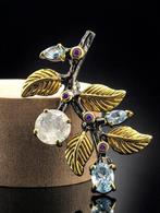 Zilver, Maansteen - Topaas - Broche - Betoverd Bos