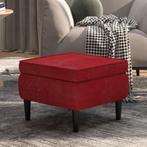 vidaXL Kruk met houten poten fluweel wijnrood, Huis en Inrichting, Stoelen, Verzenden, Nieuw, Rood