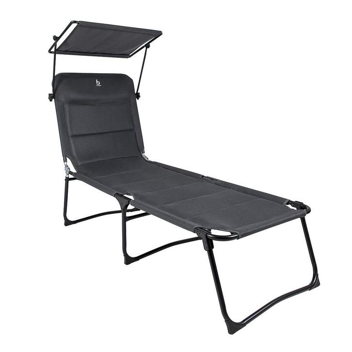 Bo-Camp Red Mountain Air ligbed met zonnescherm - Grijs, Caravans en Kamperen, Kampeeraccessoires, Nieuw, Verzenden