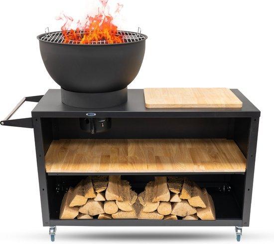 HEAT Mobiele BBQ & Plancha, Tuin en Terras, Houtskoolbarbecues, Ophalen of Verzenden
