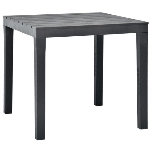 vidaXL Tuintafel 78x78x72 cm kunststof antraciet, Tuin en Terras, Tuintafels, Nieuw, Kunststof, Verzenden