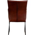 Leren eetkamerstoel Mate met armleuning - Granada Cognac (d, Huis en Inrichting, Stoelen, Overige kleuren, Leren eetkamerstoel Mate met armleuning - Granada Cognac (donkercognac) - U-poot staal rond zwart past perfect in uw interieur als u woonstijl: Industrieel, Modern is.