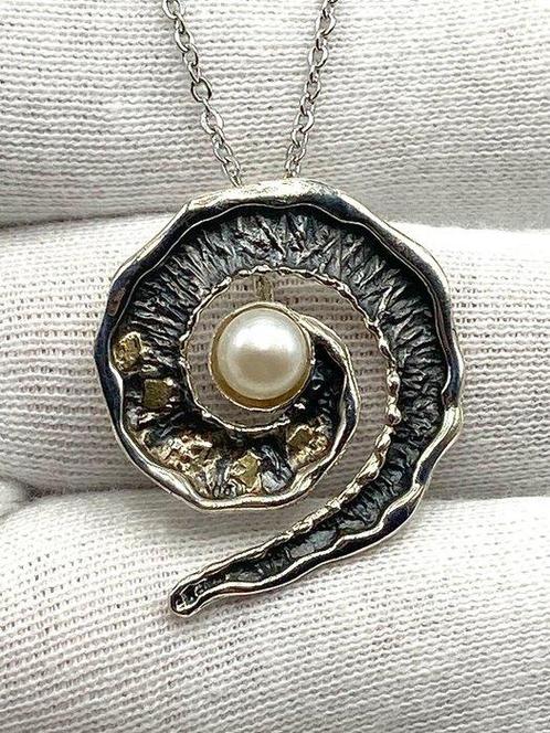 Zonder Minimumprijs - Hanger - 18 karaat Geel goud, Zilver, Sieraden, Tassen en Uiterlijk, Antieke sieraden