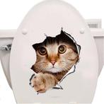 Wc-bril Kat 3d Sticker, Verzenden, Nieuw