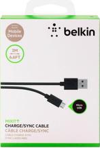 Belkin MixIt Micro-USB Kabel 2 Meter - Zwart, Computers en Software, Pc- en Netwerkkabels, Nieuw, Verzenden