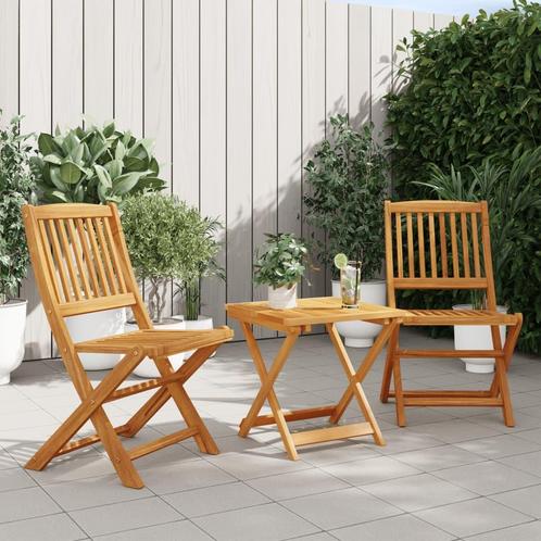 vidaXL 3-delige Tuinset inklapbaar massief acaciahout, Tuin en Terras, Tuinsets en Loungesets, Tuinset, Nieuw, 2 zitplaatsen, Hardhout