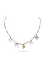 Statement ketting - 14 karaat Geel goud, Gepolijst rhodium -, Sieraden, Tassen en Uiterlijk, Antieke sieraden