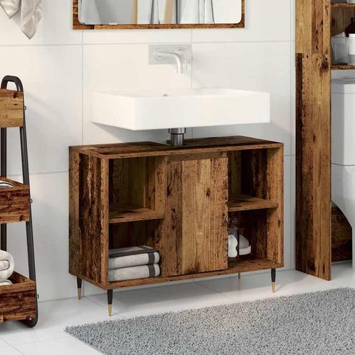 vidaXL Rustieke Badkamer Vanity Oud Hout Massief Hout, Huis en Inrichting, Tafels | Kaptafels, Nieuw, Verzenden