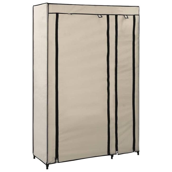 vidaXL Kledingkast opvouwbaar 110x45x175 cm stof crème, Huis en Inrichting, Kasten | Kledingkasten, Nieuw, Verzenden