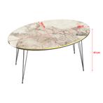 [en.casa] Salontafel Hirtshals ovaal 41x90x50 cm marmer wit, Huis en Inrichting, Tafels | Salontafels, Nieuw, Verzenden