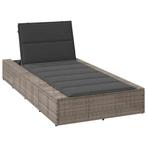 vidaXL Ligbed met zwevend kussen poly rattan grijs, Tuin en Terras, Ligbedden, Verzenden, Nieuw
