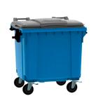 Afvalcontainer 1100 liter blauw/grijs deksel vlak, Huis en Inrichting, Woonaccessoires | Prullenbakken, Nieuw, Ophalen of Verzenden