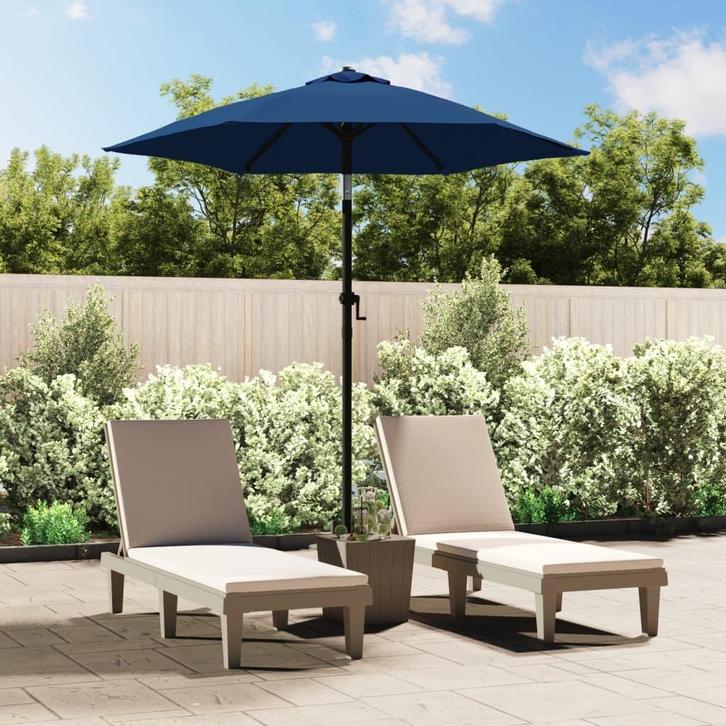 vidaXL Parasol 200x224 cm aluminium blauw, Tuin en Terras, Parasols, Nieuw, 2 tot 3 meter, Verzenden