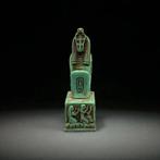 Replica van het oude Egyptisch Zittende cobra-kopfiguur, Antiek en Kunst