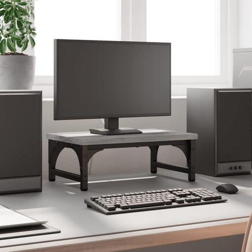 vidaXL Monitorstandaard 37x23x14 cm bewerkt hout grijs, Computers en Software, Overige Computers en Software, Nieuw, Verzenden