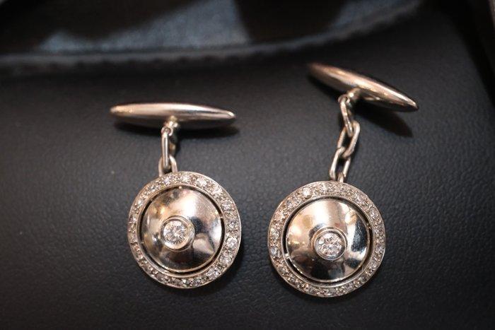 Manchetknopen Platina Diamant (Natuurlijk) - Diamanten, Sieraden, Tassen en Uiterlijk, Antieke sieraden