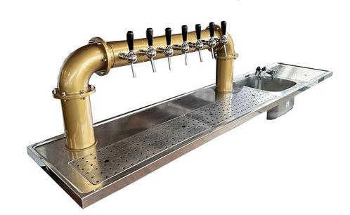 Occasion - Spoeltapblad 2500x500 mm Bak rechts met Brugzuil, Zakelijke goederen, Horeca | Overige, Ophalen of Verzenden