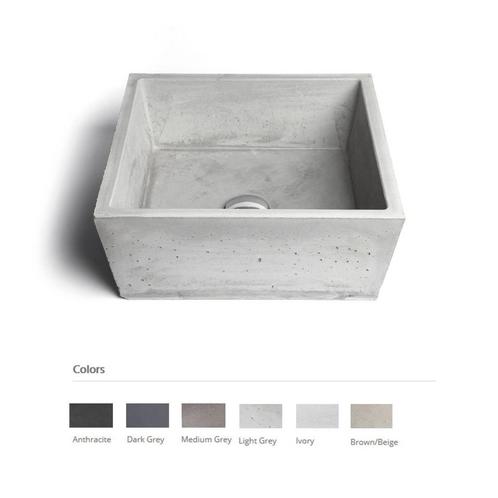 Opzet Wastafel Urbi et Orbi Conicis Beton 39x39x16 cm Bruin, Doe-het-zelf en Verbouw, Sanitair, Overige typen, Nieuw, Ophalen of Verzenden