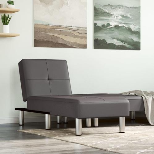vidaXL Chaise longue kunstleer grijs, Huis en Inrichting, Banken | Sofa's en Chaises Longues, Nieuw, Verzenden