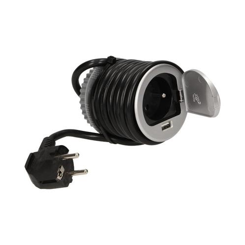 Bureau inbouw stopcontact - 62mm - Met USB poort, Doe-het-zelf en Verbouw, Elektra en Kabels, Overige typen, Nieuw, Ophalen of Verzenden