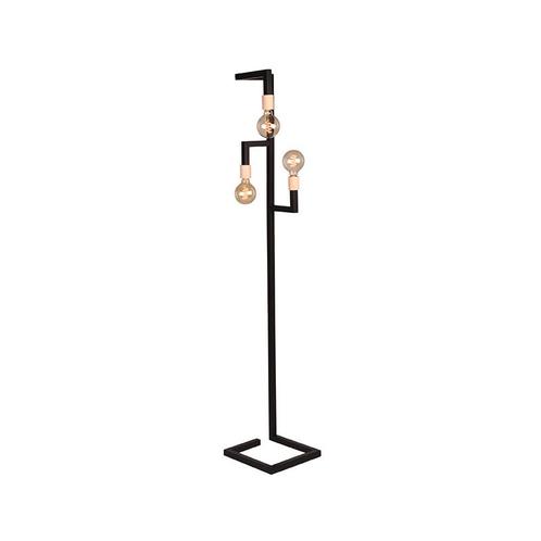 LABEL51 - Vloerlamp Loco - Zwart Metaal - Naturel Rubberwood, Huis en Inrichting, Lampen | Vloerlampen, Nieuw, Metaal, 150 tot 200 cm