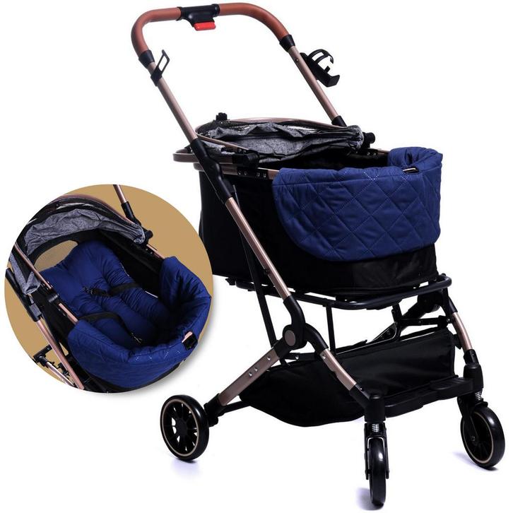 Hondenbuggy Comfort Kussen Blauw - 2 delig, Dieren en Toebehoren, Honden-accessoires, Nieuw, Ophalen of Verzenden