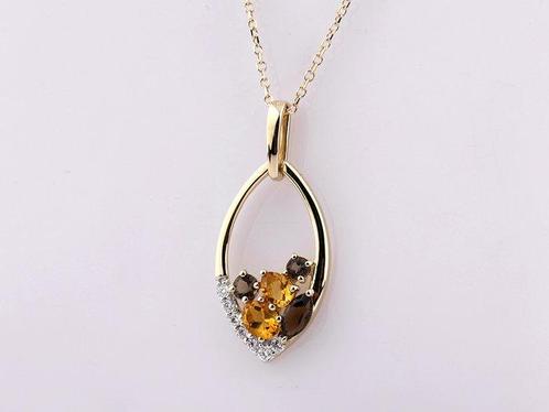 Ketting met hanger - 14 karaat Geel goud - 0.70ct. tw., Sieraden, Tassen en Uiterlijk, Antieke sieraden