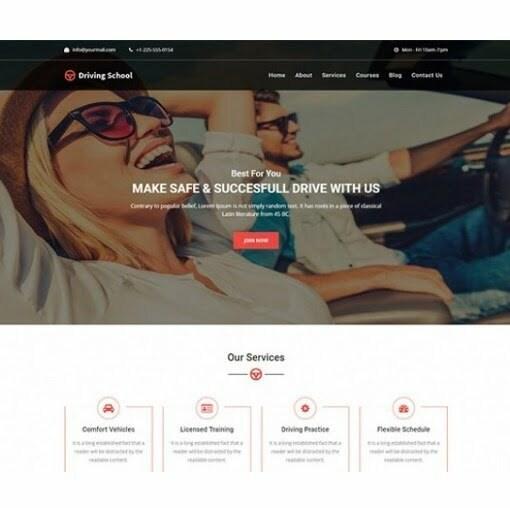 Driving School - HTML Template, Computers en Software, Educatie- en Cursussoftware