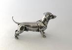 Miniatuur figuur - Massief zilveren Teckel - .925 zilver