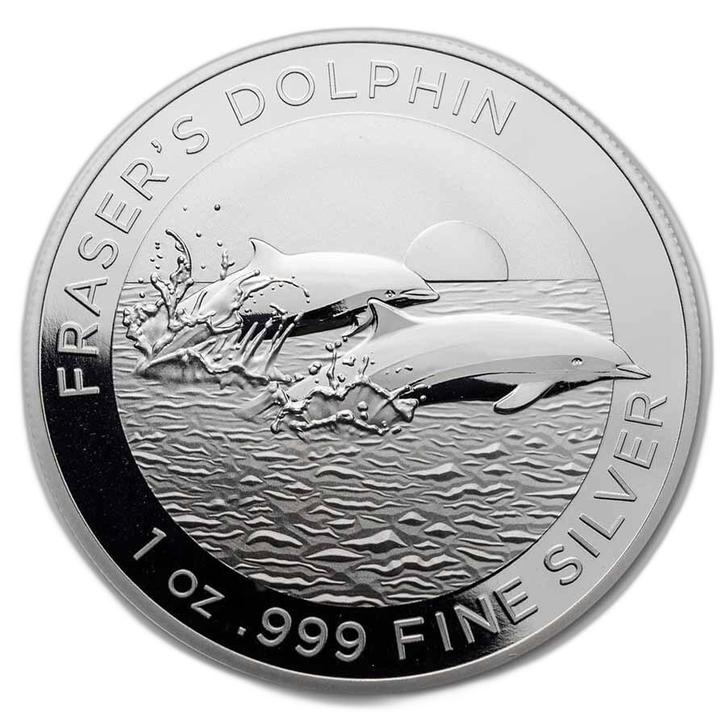 Zilveren munt Frasers Dolphin 2021 1 troy ounce, Postzegels en Munten, Edelmetalen en Baren, Verzenden