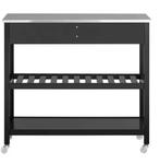 Keukenwagen 100 cm Zwart – RVS Blad met Lades & Planken, Huis en Inrichting, Verzenden, Nieuw