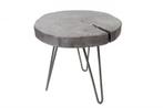 Ronde bijzettafel GOA 45cm grijs massief acaciahout, Ophalen of Verzenden, Nieuw