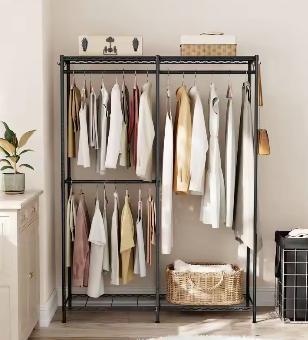 Verstelbaar Kledingrek met 3 Stangen en 4 Planken – Stale, Huis en Inrichting, Kasten | Kledingkasten, Nieuw, Verzenden
