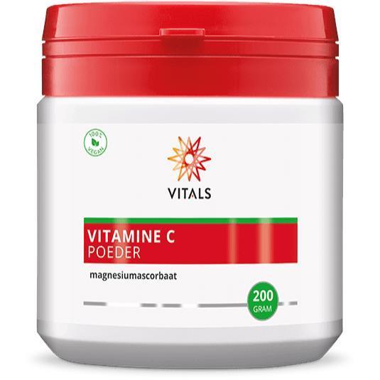 Vitals Vitamine C poeder (magnesiumascorbaat) - 200 Gram, Sport en Fitness, Gezondheidsproducten en Wellness, Verzenden