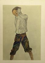 Egon Schiele (1890-1918), (after) - Knabe in gestreiftem, Antiek en Kunst
