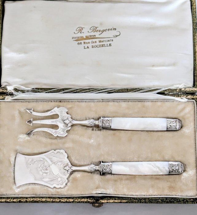 Hors doeuvre set (2) - Verzilverd, parelmoer - Zonder, Antiek en Kunst, Antiek | Meubels | Tafels
