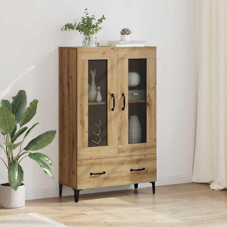vidaXL Highboard met lade Artisan Eiken 70 x 31 x 115 cm, Huis en Inrichting, Kasten | Buffetkasten, Nieuw, Minder dan 50 cm, Overige houtsoorten