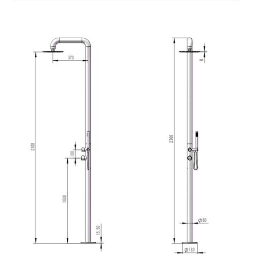 Buitendouche vrijstaand Fortifura Outdoor Deluxe Regendouche, Doe-het-zelf en Verbouw, Sanitair, Ophalen of Verzenden