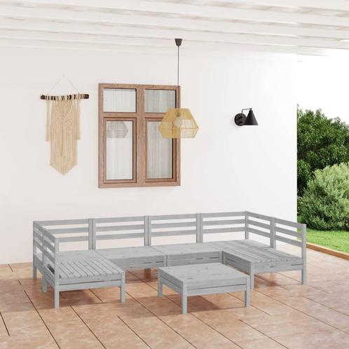 vidaXL 7-delige Loungeset massief grenenhout wit, Tuin en Terras, Tuinsets en Loungesets, Loungeset, Nieuw, Verzenden