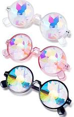 3 Pairs Kaleidoscope Rave Bril Festivals Goggle Rainbow, Verzenden, Nieuw